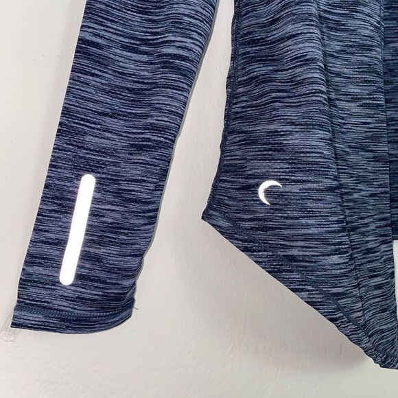 Zyia Navy Space Dye Long Sleeve Split Open Back Athletic Shirt Size M - Picture 5 of 5